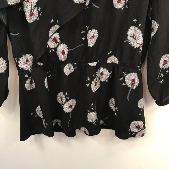 Anthropologie Deletta Black Ruffle Front Top - Picture 5 of 7